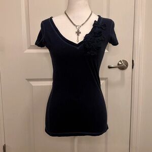 Elegant Black V-Neck Women's Top